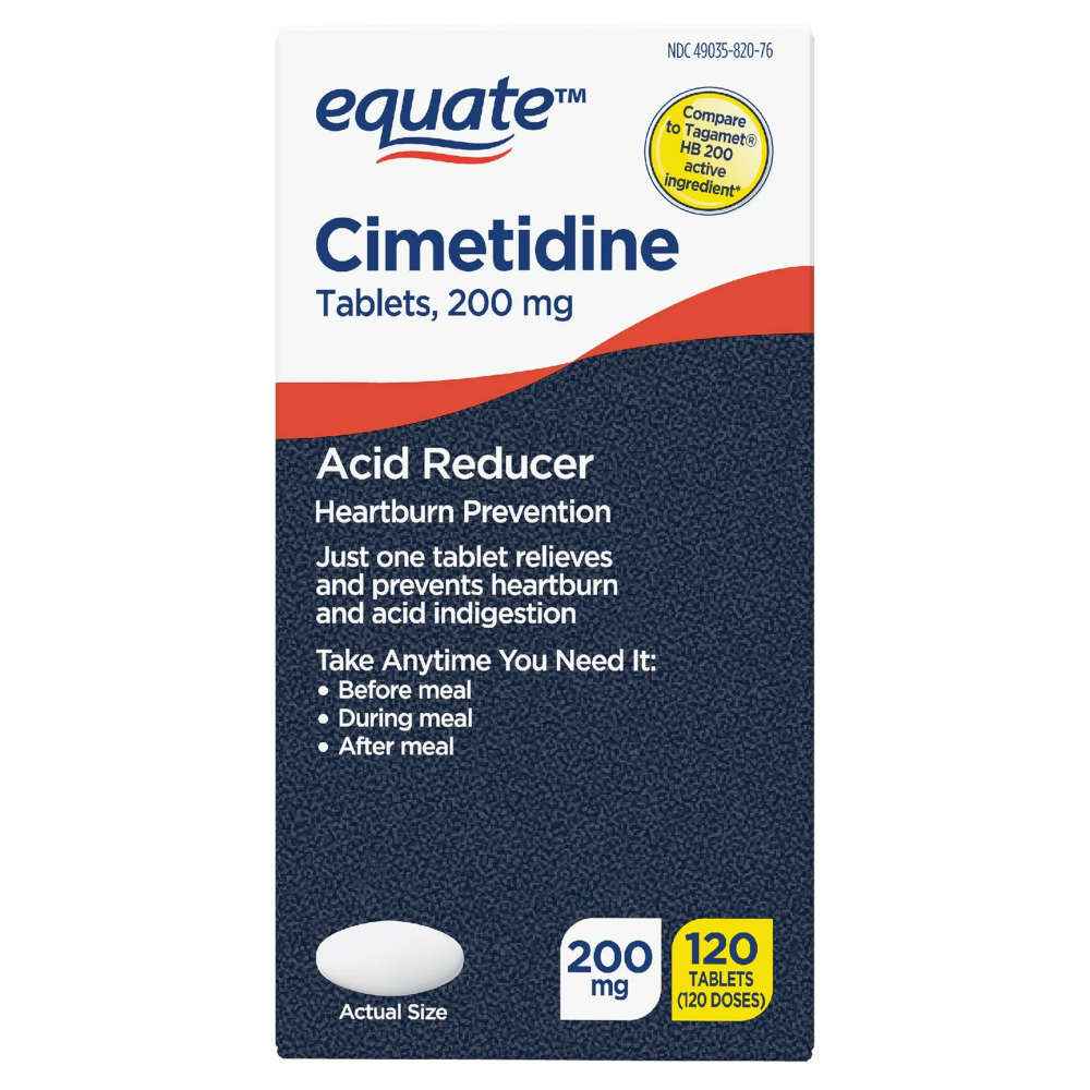 Equate Cimetidine Tablets 200 mg, Acid Reducer