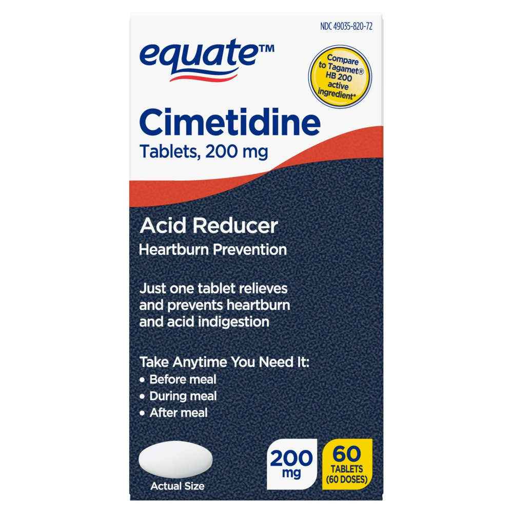Equate Cimetidine Tablets 200 mg, Acid Reducer