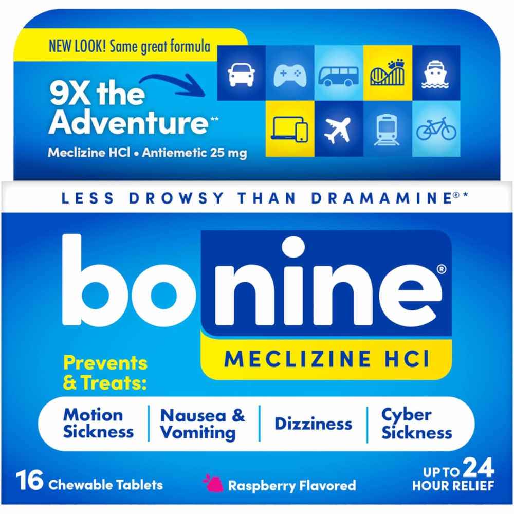 Bonine UK: Chewable Raspberry Tablets for Ultimate Motion Sickness Protection