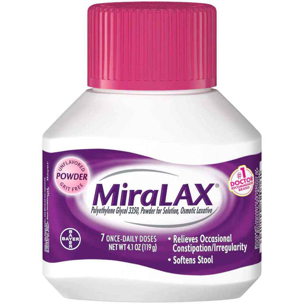 Miralax Polyethylene Glycol 3350 Laxative Powder Solution