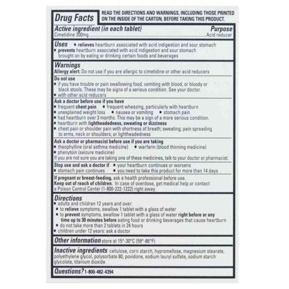 Tagamet HB 200 mg Cimetidine Acid Reducer Tablets