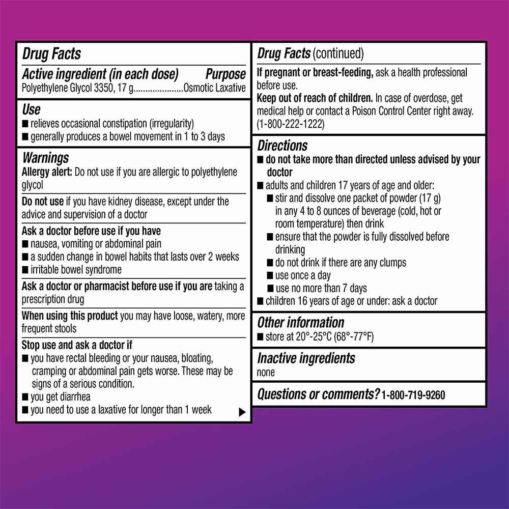 ClearLax, Polyethylene Glycol 3350 Laxative Powder