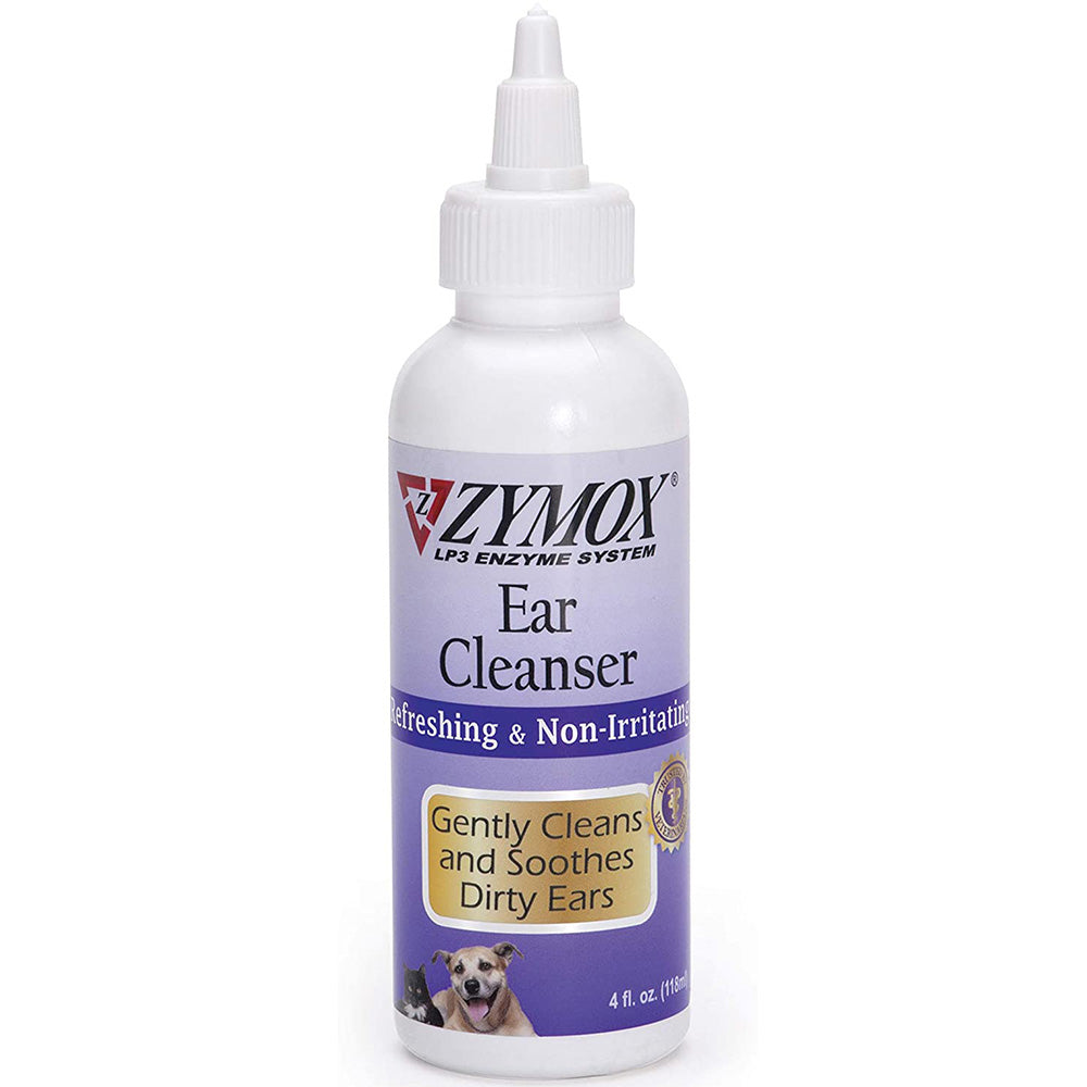 Zymox LP3 Enzyme System Ear Cleanser For Dogs & Cats 4 Oz In Front Of White Background